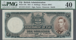 Fiji: 5 Shillings June 1st 1951 With Signatures: Taylor / Donovan / Smith, P.37k, Excellent Conditio - Figi