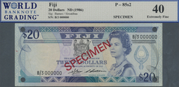 Fiji: 20 Dollars ND(1986) Specimen P. 85s2, Condition: WBG Graded 40 XF. - Figi