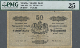 Finland / Finnland: 50 Markkaa 1884, P.A49, Highly Rare Note In Great Original Shape With Lightly To - Finlandia