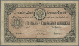 Finland / Finnland: 10 Markkaa 1889 P. A51, Used With Several Folds And Creases A Minor Missing Part - Finlandia
