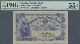 Finland / Finnland: 10 Markkaa 1898, P.3c, Great Note With Exceptional Paper Quality, PMG Graded 55 - Finlandia