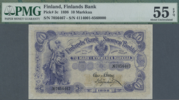 Finland / Finnland: 10 Markkaa 1898, P.3c, Great Note With Exceptional Paper Quality, PMG Graded 55 - Finlande