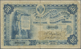 Finland / Finnland: 50 Markkaa 1898 P. 6c, Stronger Used With Strong Center And Horizontal Fold, Bor - Finlande