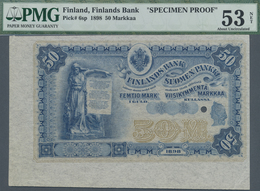 Finland / Finnland: 50 Markkaa 1898 Front Proof Print P. 6sp, PMG Graded 53 AUNC NET. - Finlandia