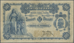 Finland / Finnland: 500 Markkaa 1898 P. 8c, Stronger Center And Horizontal Fold, Small Center Hole, - Finlandia