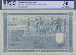 Finland / Finnland: 500 Markkaa 1945, Litt. B, P.89a, Vertical And Horizontal Folds And Afew Minor S - Finnland