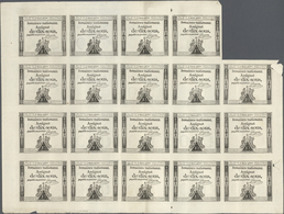 France / Frankreich: 10 Sous Domaines Nationaux 1792 Uncut Sheet With 19 Pcs., P.A53, Very Nice Cond - Altri & Non Classificati