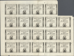 France / Frankreich: 10 Sous Domaines Nationaux 1792 Uncut Sheet With 19 Pcs., P.A53, Very Nice Cond - Autres & Non Classés