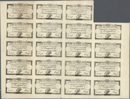 France / Frankreich: 25 Sols Domaines Nationaux 1792 Uncut Sheet With 19 Pcs., P.A55, Very Nice Cond - Altri & Non Classificati