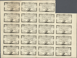 France / Frankreich: 25 Sols Domaines Nationaux 1792 Uncut Sheet With 19 Pcs., P.A55, Very Nice Cond - Autres & Non Classés