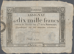 France / Frankreich: Set Of 3 Notes 10.000 Livres 1795 P. A82, All In Used Condition Without Large D - Autres & Non Classés