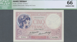 France / Frankreich: 5 Francs 1931 P. 72d, ICG Graded 66 Choice UNC. - Altri & Non Classificati