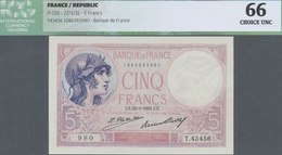 France / Frankreich: 5 Francs 1931 P. 72d, ICG Graded 66 Choice UNC. - Other & Unclassified