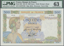 France / Frankreich: 500 Francs 1941, P.95b, Tiny Hole At Upper Left Center And Upper Left Border, O - Other & Unclassified