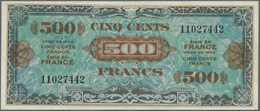 France / Frankreich: 500 Francs 1944 P. 119a, Light Center Fold And Minor Handling In Paper, No Hole - Altri & Non Classificati