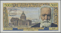 France / Frankreich: 500 Francs 1954 P. 133a, In Very Crisp Original Condition, No Vertical And Hori - Autres & Non Classés