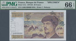 France / Frankreich: 20 Francs 1980 Specimen P. 151 With Zero Serial Numbers And Specimen Perforatio - Altri & Non Classificati