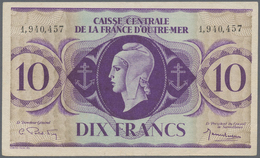 French Equatorial Africa / Französisch-Äquatorialafrika: 10 Francs L.1944 P. 16c, Only Light Folds B - Guinea Equatoriale