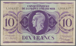 French Equatorial Africa / Französisch-Äquatorialafrika: 10 Francs L.1944 P. 16c, Only Light Folds B - Guinée Equatoriale
