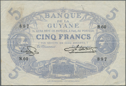 French Guiana / Französisch-Guayana: Banque De La Guyane 5 Francs  L. 1901 (1922-1947) With  Signatu - Französich-Guyana