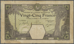 French West Africa / Französisch Westafrika: 25 Francs 1926 DAKAR P. 7Bc, Used With Stained Paper, S - Stati Dell'Africa Occidentale