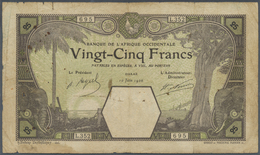 French West Africa / Französisch Westafrika: 25 Francs 1926 DAKAR P. 7Bc, Used With Stained Paper, S - États D'Afrique De L'Ouest