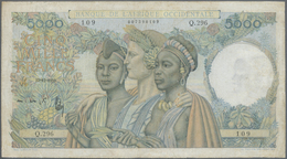 French West Africa / Französisch Westafrika: Banque De L'Afrique Occidentale 5000 Francs 1950, P.43, - États D'Afrique De L'Ouest