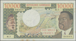 Gabon / Gabun: 10.000 Francs ND P. 5a, Unfolded, Crisp With Only Light Staining At Lower Border, Oth - Gabon