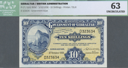 Gibraltar: 10 Shillings 1958 P. 17, ICG Graded 63 UNC. - Gibilterra