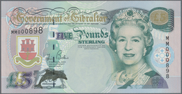 Gibraltar: Set With 6 Banknotes 5 Pounds 2000 P.29, 10 Pounds 2002 P.30, 20 Pounds 2004 P.31, 10 Pou - Gibraltar