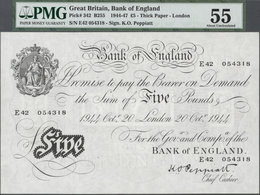 Great Britain / Großbritannien: 5 Pounds 1944 P. 342 In Condition: PMG Graded 55 AUNC. - Andere & Zonder Classificatie