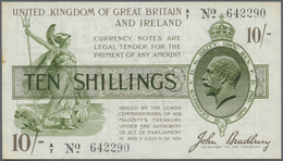 Great Britain / Großbritannien: 10 Shillings ND(1918) P. 350a, Seldom Seen Note, With 3 Vertical Fol - Autres & Non Classés