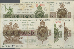 Great Britain / Großbritannien: Set With 5 Banknotes Series 1919 Till 1928 Containing 1 Pound ND(191 - Altri & Non Classificati