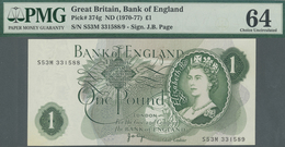Great Britain / Großbritannien: Set Of 2 CONSECUTIVE Banknotes 1 Pound ND(1970-77) P. 374g, Both PMG - Altri & Non Classificati
