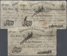 Great Britain / Großbritannien: Set With 3 Banknotes 5 Pounds Issued By The Newcastle Upon Tyne Bank - Altri & Non Classificati
