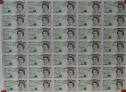 Great Britain / Großbritannien: Uncut Sheet Of 35 Pcs 5 Pounds ND P. 382 In Condition: UNC. (35 Pcs - Altri & Non Classificati