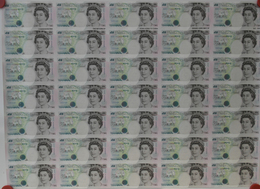 Great Britain / Großbritannien: Uncut Sheet Of 35 Pcs 5 Pounds ND P. 382 In Condition: UNC. (35 Pcs - Autres & Non Classés