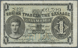 Greece / Griechenland: 1 Drachma 1885 P. 34, Used, Probably Pressed But No Holes Or Tears, Condition - Grecia