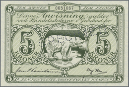 Greenland / Grönland: 5 Kroner ND(1945) P. 15as Specimen, Light Dint At Right, Otherwise Perfect, Co - Groenland