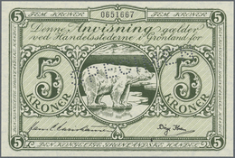 Greenland / Grönland: 5 Kroner ND(1945) P. 15as Specimen, Light Dint At Right, Otherwise Perfect, Co - Grönland