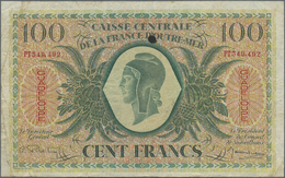 Guadeloupe: 100 Francs 1944 Caisse Centrale De La France D'Outre-Mer, P.29, Several Folds, Lightly Y - Andere - Amerika