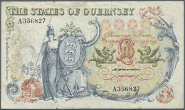 Guernsey: 10 Pounds ND(1975-80) P. 47, Used With Several Folds And Creases, No Holes, Minor Border T - Altri & Non Classificati