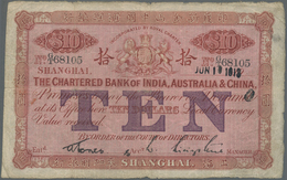 Hong Kong: Chartered Bank Of India, Australia & China 10 Dollars June 10th 1913, P.35, Highly Rare N - Hong Kong