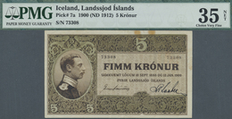 Iceland / Island: 5 Kronur 1900 ND(1912) P. 7a, PMG Graded 24 Choice VF NET. - Islanda