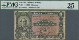 Iceland / Island: 5 Kronur 1904 P. 10, PMG Graded 25 VF. - Iceland