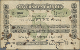 India / Indien: Government Of India 5 Rupees 1903 P. A3, CALCUTTA Issue, Used With Folds And Crease, - Inde