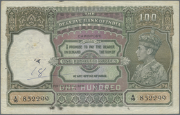 India / Indien: 100 Rupees ND(1937-43) CAWNPORE Issue P. 20g, Used With Folds And Light Creases In P - Inde