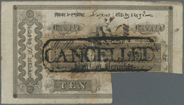 India / Indien: Bank Of Bengal Commerce Issue 10 Sicca Rupees 1830 P. S40, Stamped And Cut Cancelled - Indien