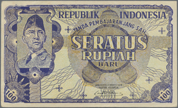 Indonesia / Indonesien: 100 Rupiah 1949 P. 35G, Unfolded, Light Creases At Borders, No Holes Or Tear - Indonesia