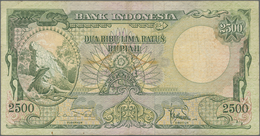 Indonesia / Indonesien: 2500 Rupiah 1957 P. 54, Used With Folds And Light Stain In Paper, No Holes O - Indonesia